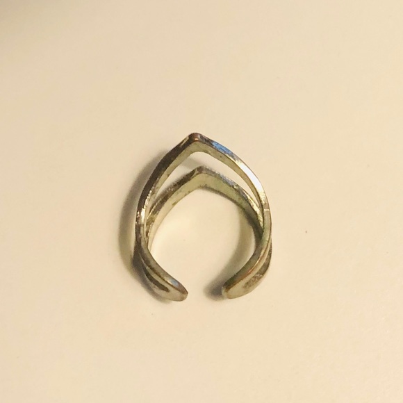 Silver Adjustable Chevron Midi Ring - Picture 4 of 5